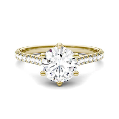 Lab-Created Moissanite Engagement Ring in 14K Yellow Gold (1-3/4 ct. tw.)