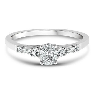 Oval Diamond Engagement Ring in 14K White Gold (1/2 ct. tw.)