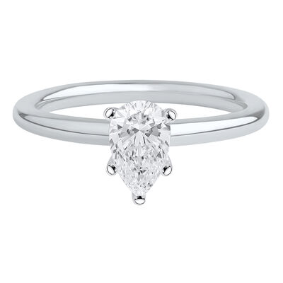 Lab Grown Diamond Pear-Shaped Solitaire Engagement Ring in 14k gold (3/4 ct.)