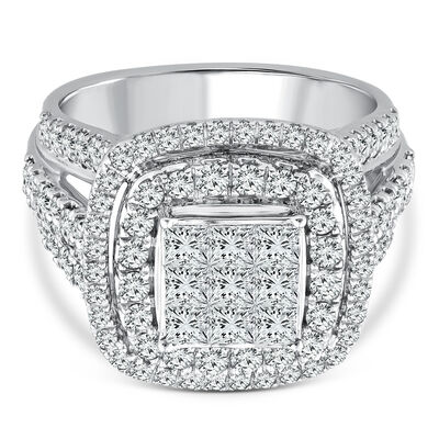 Composite Diamond Engagement Ring in 10K White Gold (2 ct. tw.)