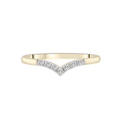 Diamond 'V' Ring in Vermeil (1/10 ct. tw.)