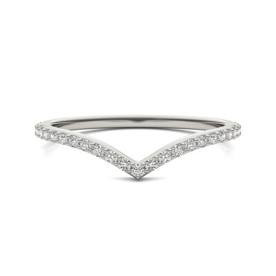 Lab-Created Moissanite Curved Band in 14K White Gold (1/4 ct. tw.)